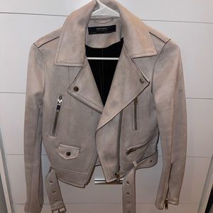 Grey ZARA suede jacket
